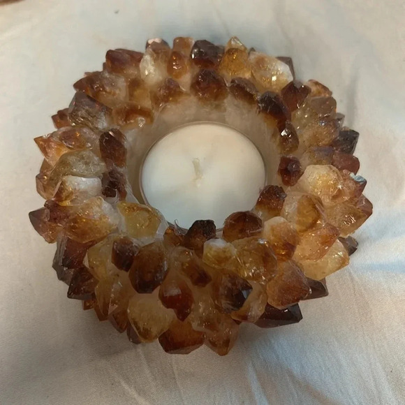 Citrine candleholder or sphere holder high quality crystals made in Brazil - Picture 3 of 7